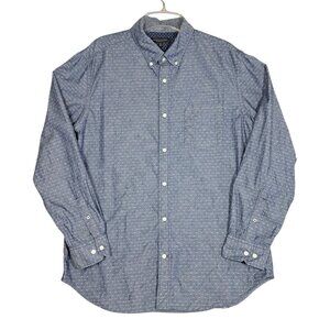 Banana Republic Mens Tailored Slim Fit Button Front Up Down Shirt Blue Denim XL